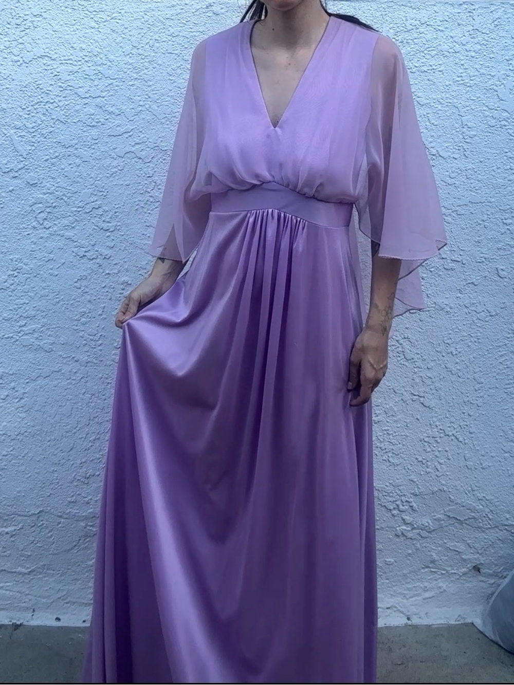 1960s Vintage Boho Lilac Dress